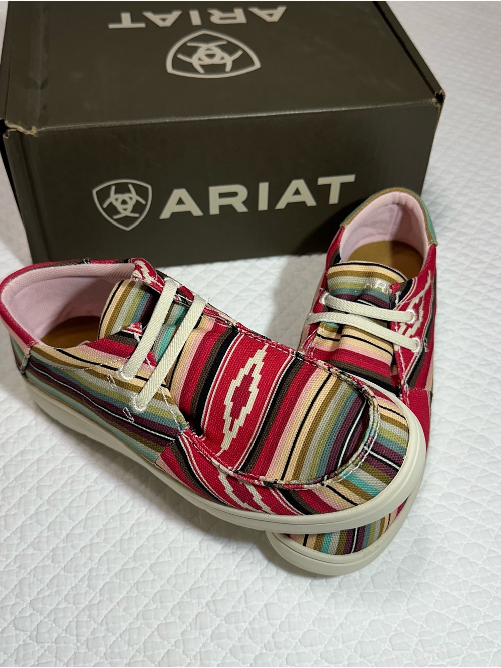 Ariat Kids Red Multi-Stripe Slip-On Sneakers